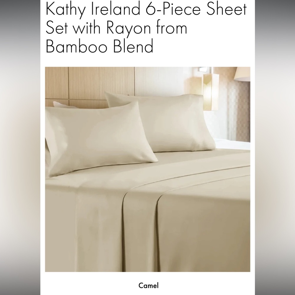 Kathy Ireland 6 piece Bamboo sheet set